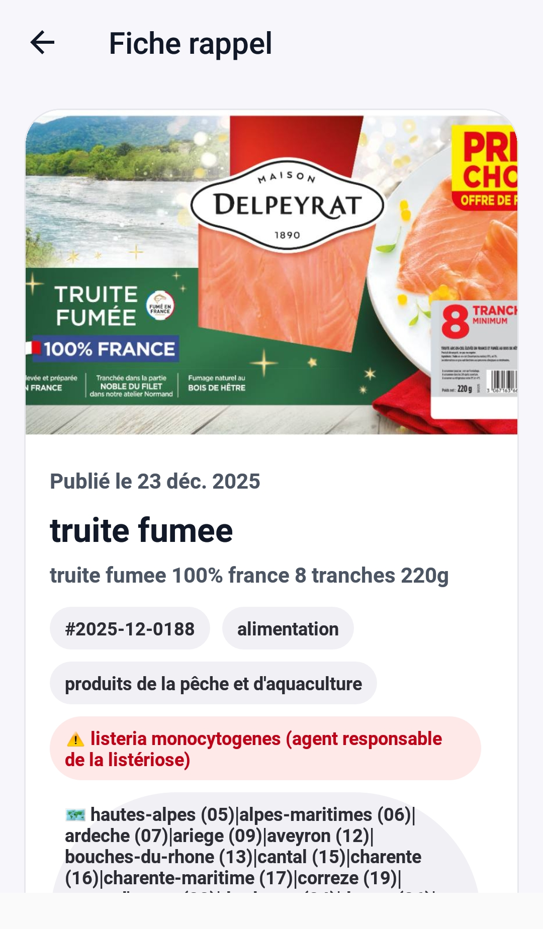 Aperçu application AlerteConso - écran 3